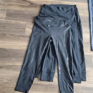 Three pairs of black Fabletics leggings